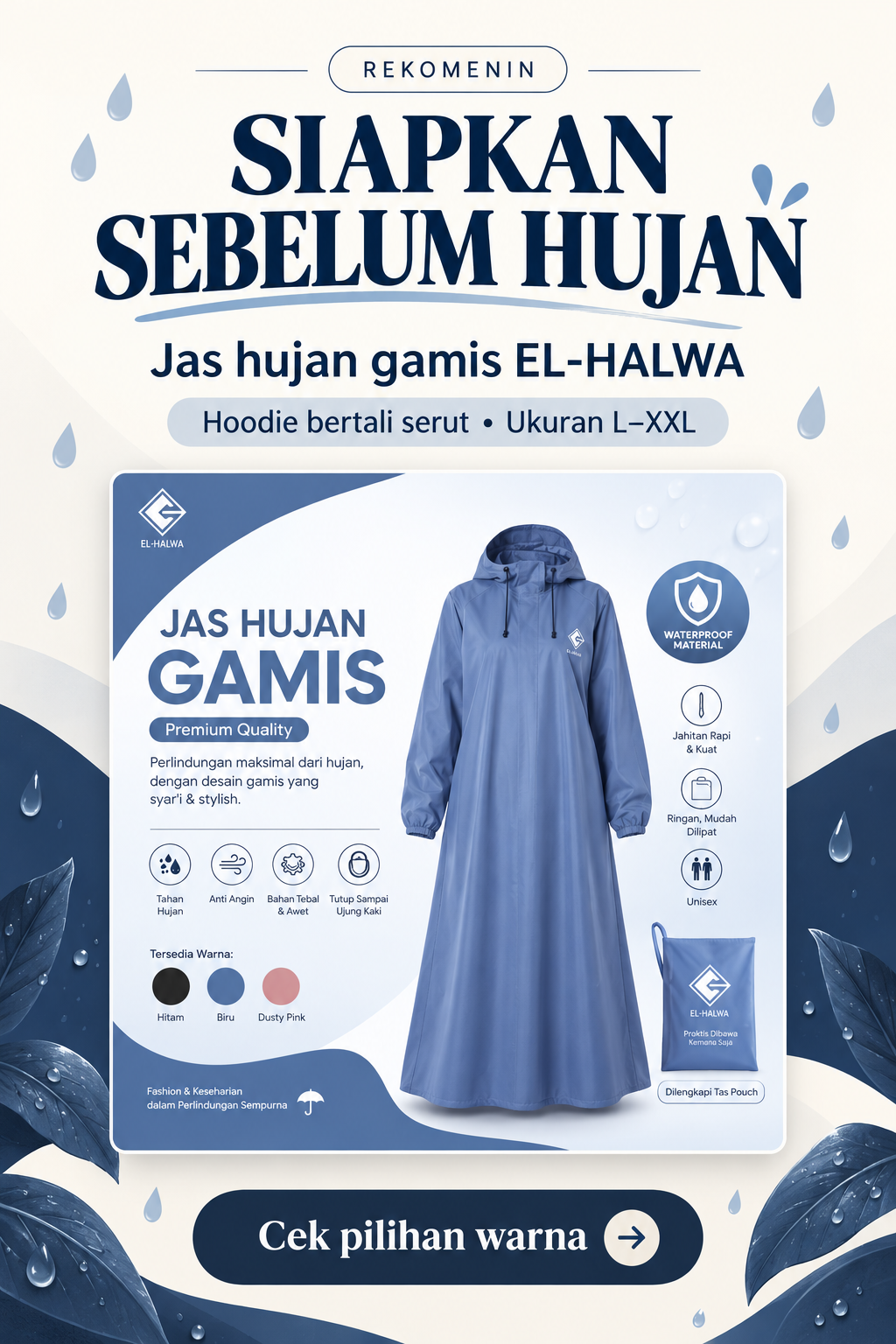 Kartu produk jas hujan gamis EL-HALWA